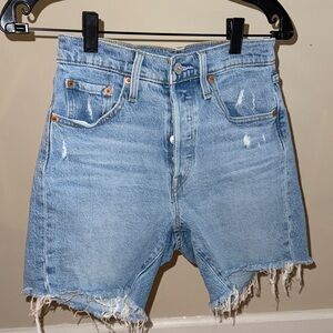 Levi's Light Blue Distressed Jean Shorts